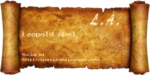 Leopold Ábel névjegykártya